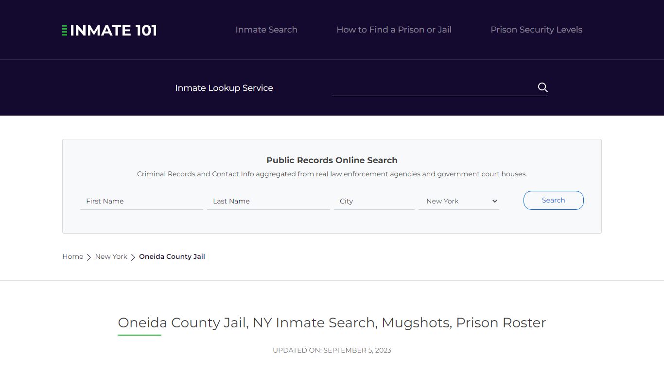 Oneida County Jail, NY Inmate Search, Mugshots, Prison Roster